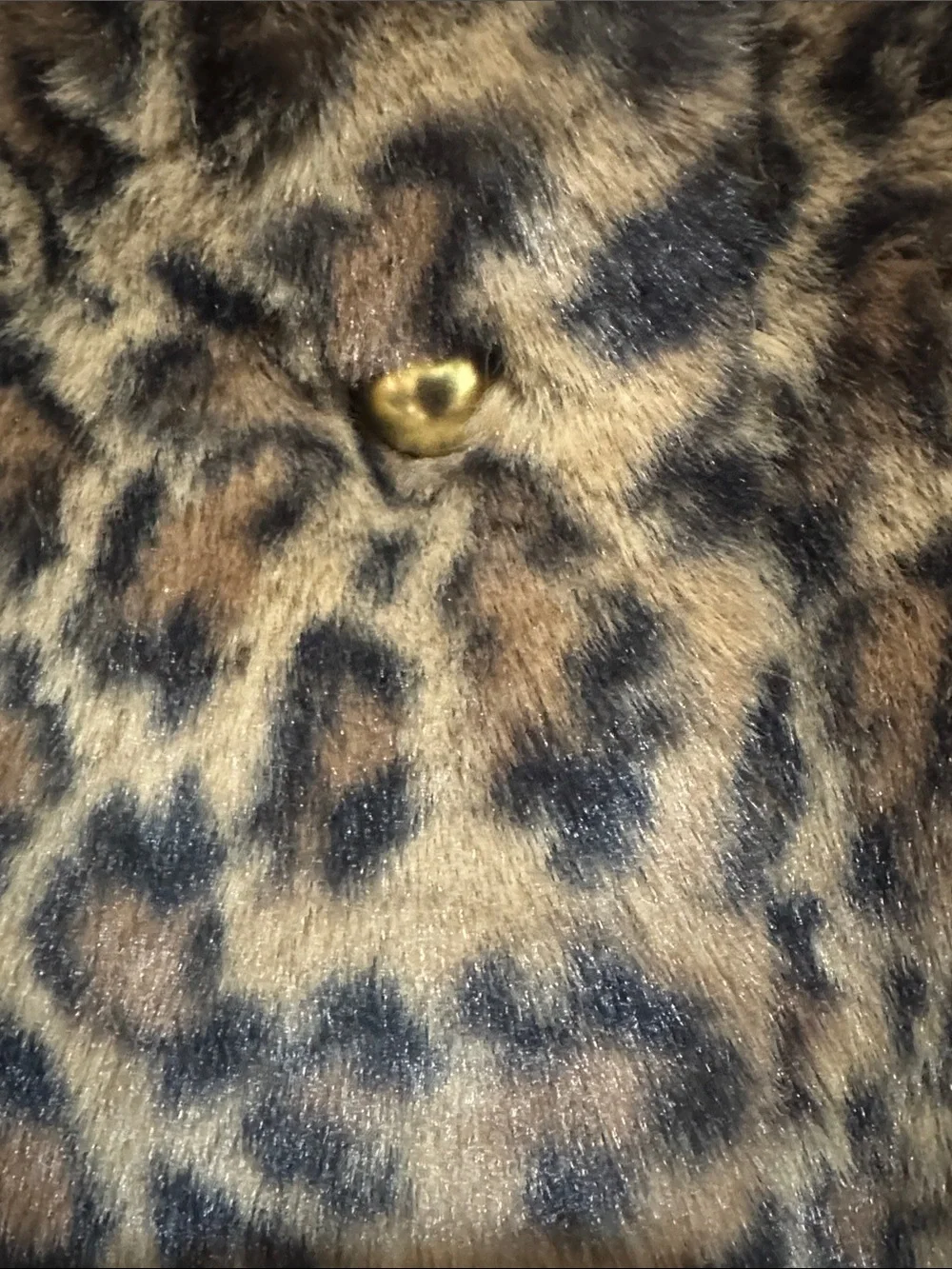 Mauve/Anthropologie/Faux Fur Brown/Black/Leopard Print/Gold Button Down Jacket!
